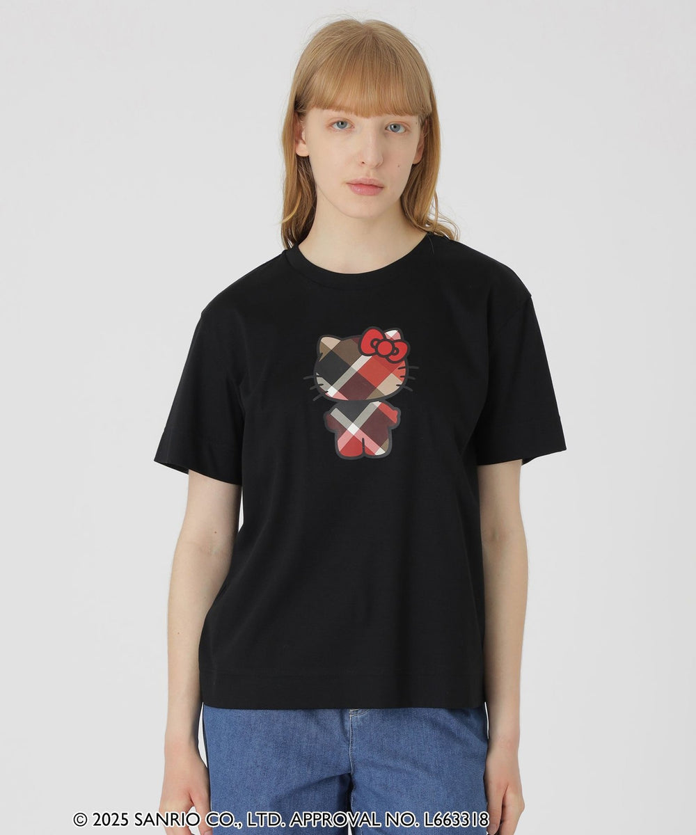 【定価16500円】ブルーレーベルクレストブリッジ☆ハローキティ☆Tシャツ☆黒 ハローキティコラボ】グラフィックTシャツ（カットソー）｜BLUE LABEL