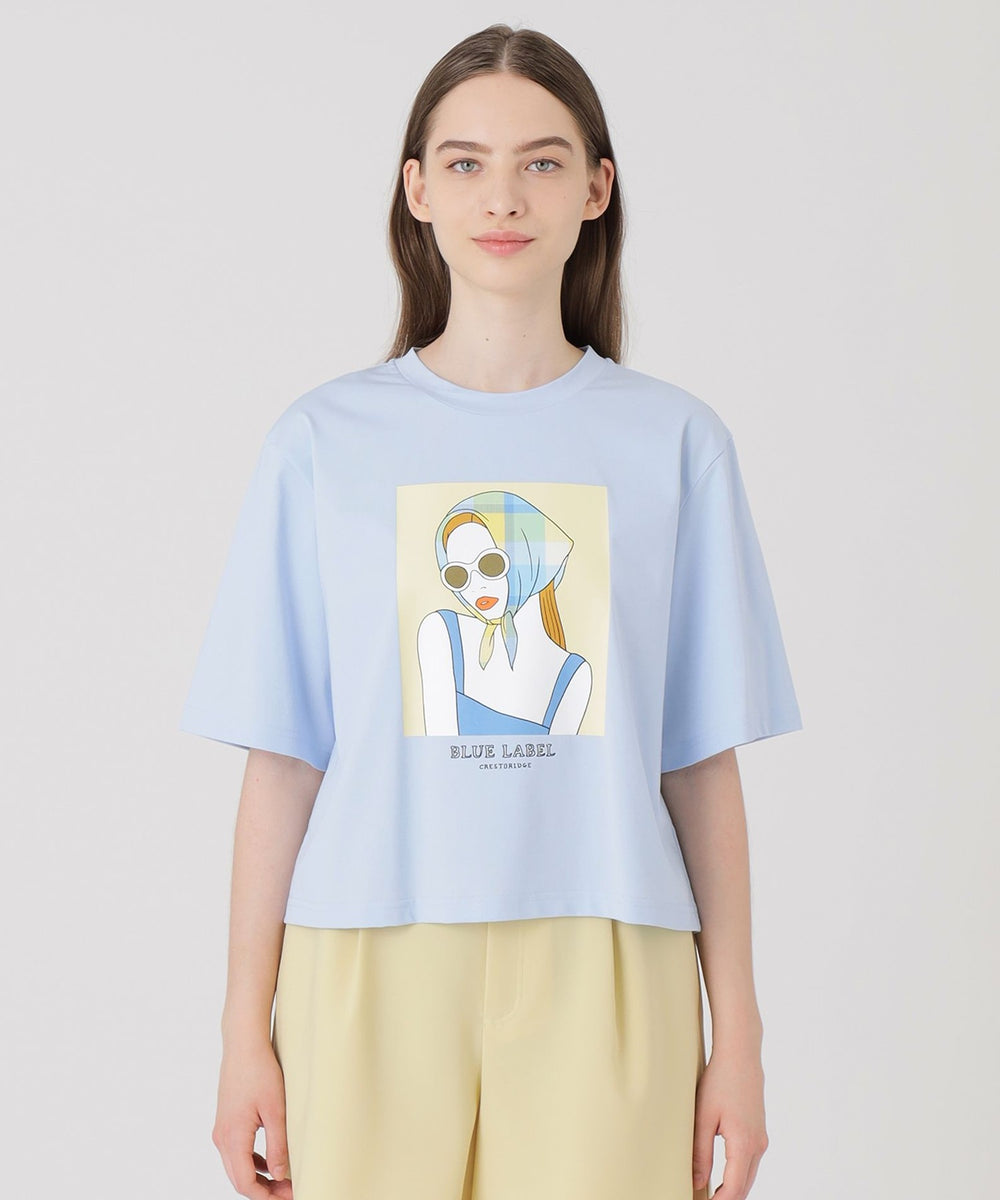 【星陽子コラボ】ピマコットンプレーティング天竺イラストワイドTシャツ
