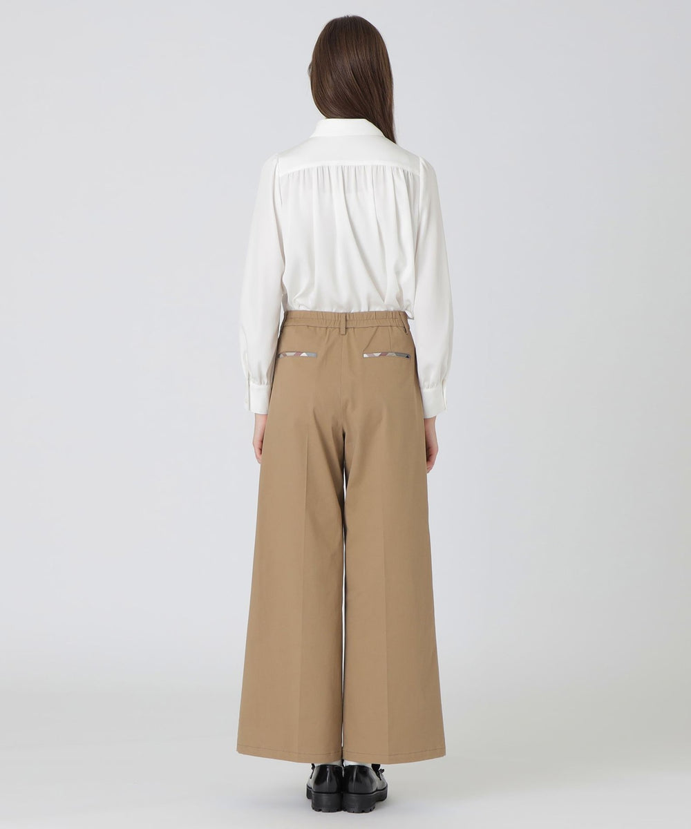 新品 BLUE LABEL CRESTBRIDGE オレンジ ワイドパンツ 綿 ライトデニムワイドパンツ（パンツ）｜BLUE LABEL CRESTBRIDGE