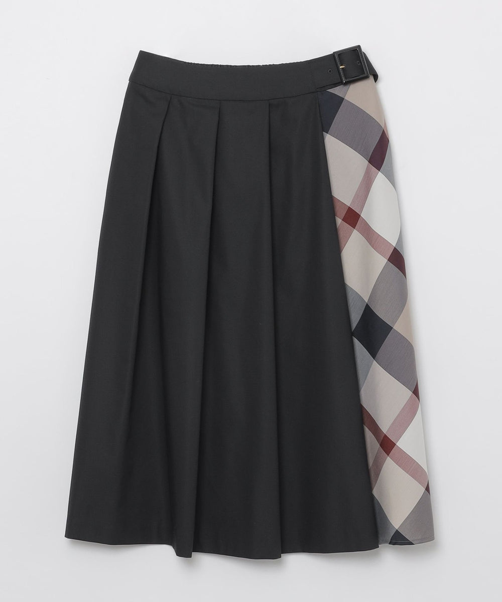 シャルマンストレッチツイルフロントプリーツスカート（スカート