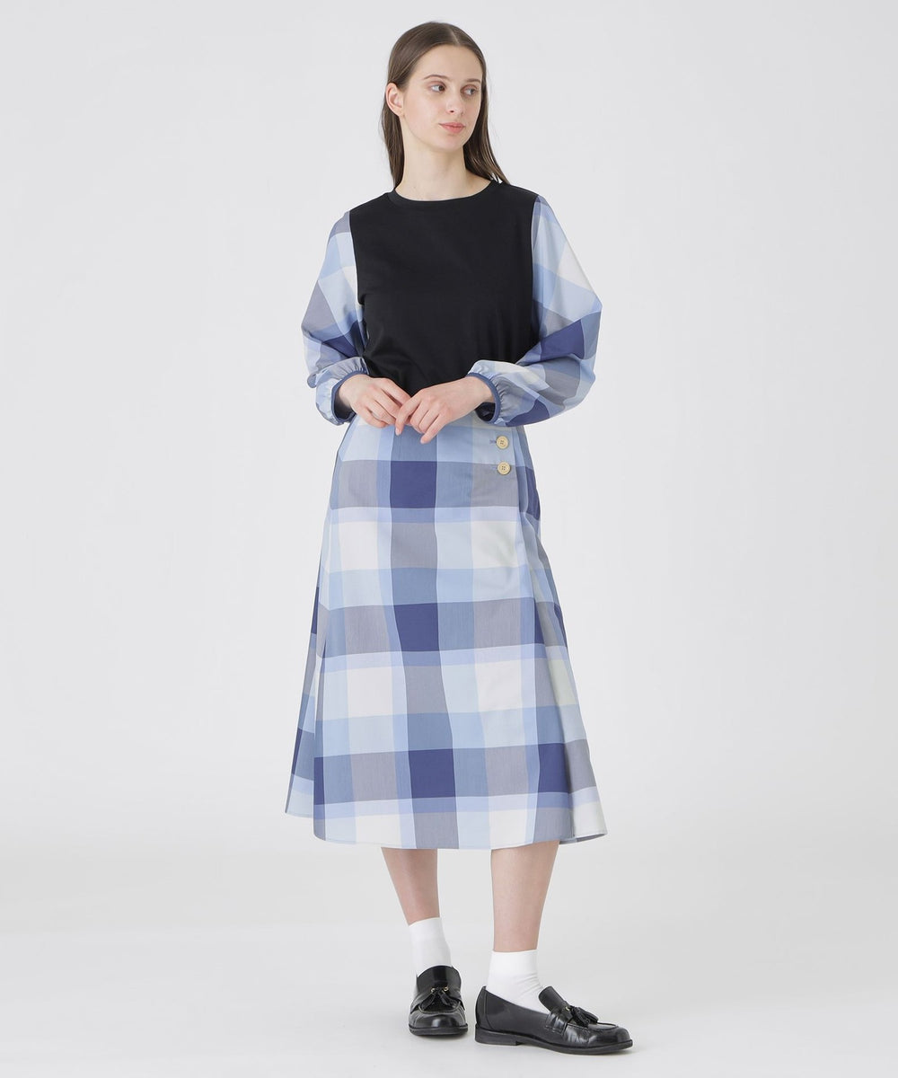 クレストブリッジチェックラップ風スカート（スカート）｜BLUE LABEL