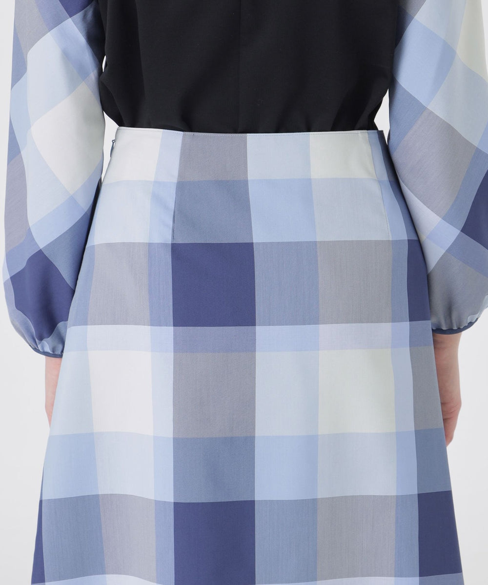 ① 美品【ブルーレーベルクレストブリッジ】チェック フレア ロングスカート 40 BLUE LABEL / BLACK LABEL CRESTBRIDGE｜【一部店舗限定】クレスト