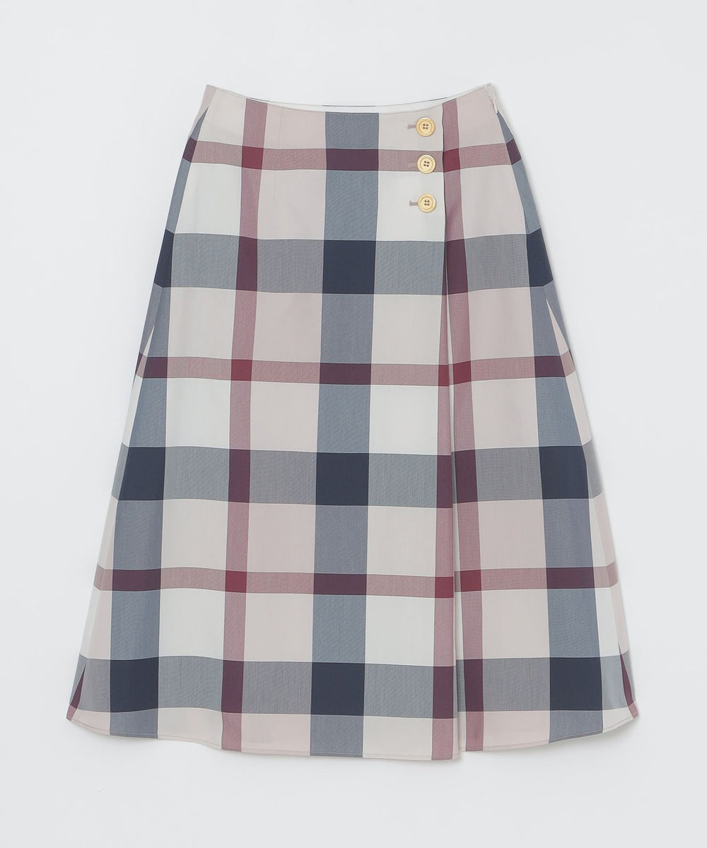 【極美品】BLUE LABEL CRESTBRIDGE ラップスカート 38 クレストブリッジチェックラップ風スカート（スカート）｜BLUE LABEL