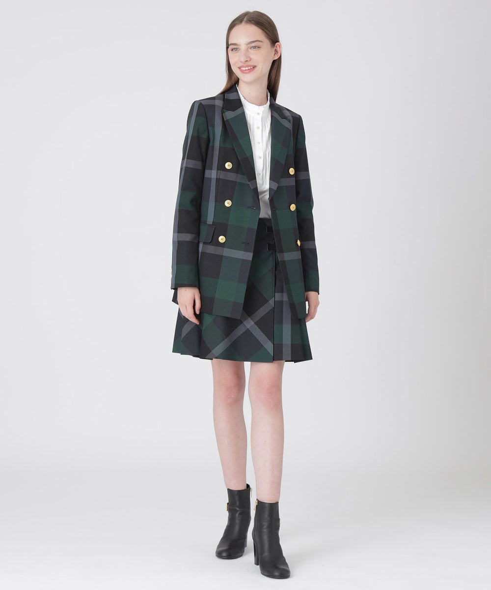 クレストブリッジチェックドライストレッチギャバミニスカート