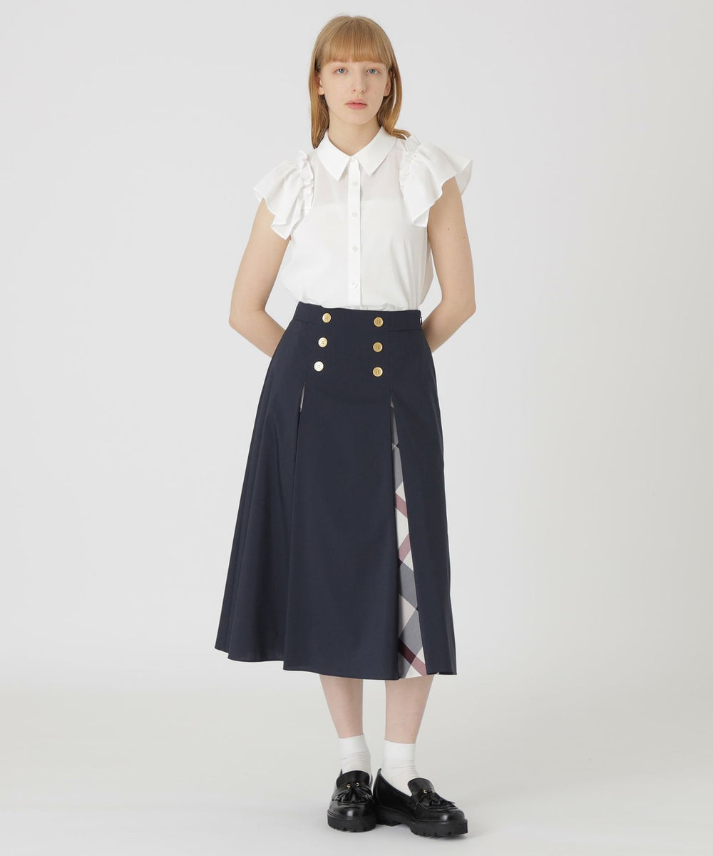 cen.マリンスカート/ skirt　ネイビー ウォッシャブルストレッチマリンスカート（スカート）｜BLUE LABEL