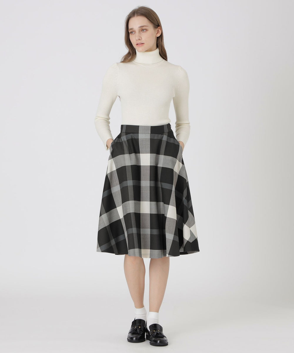クレストブリッジチェックサキソニーフレアスカート（スカート