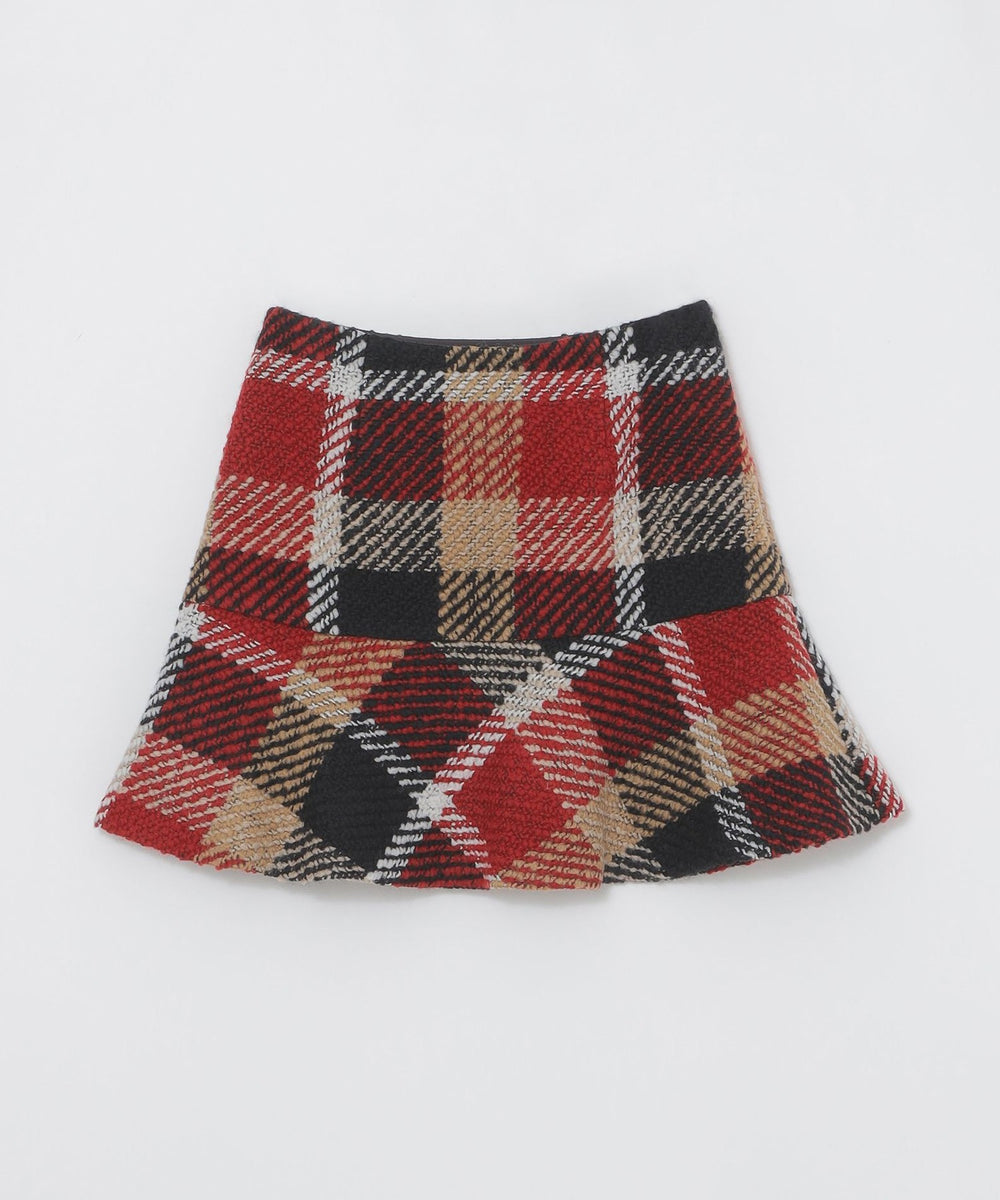 ○★新品未使用　ブルーレーベルクレストブリッジ　プリーツスカート　40　レッド 取扱店舗限定】クレストブリッジチェックロービングツイードミニ
