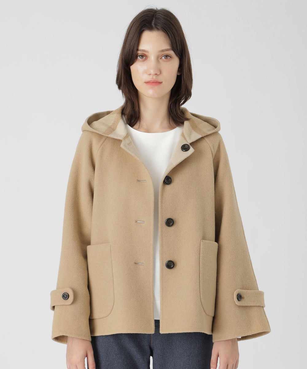 ブルーレーベル、リバーシブルフード付きチェック柄コート ブルーレーベル、リバーシブルフード付きチェック柄コート - メルカリ