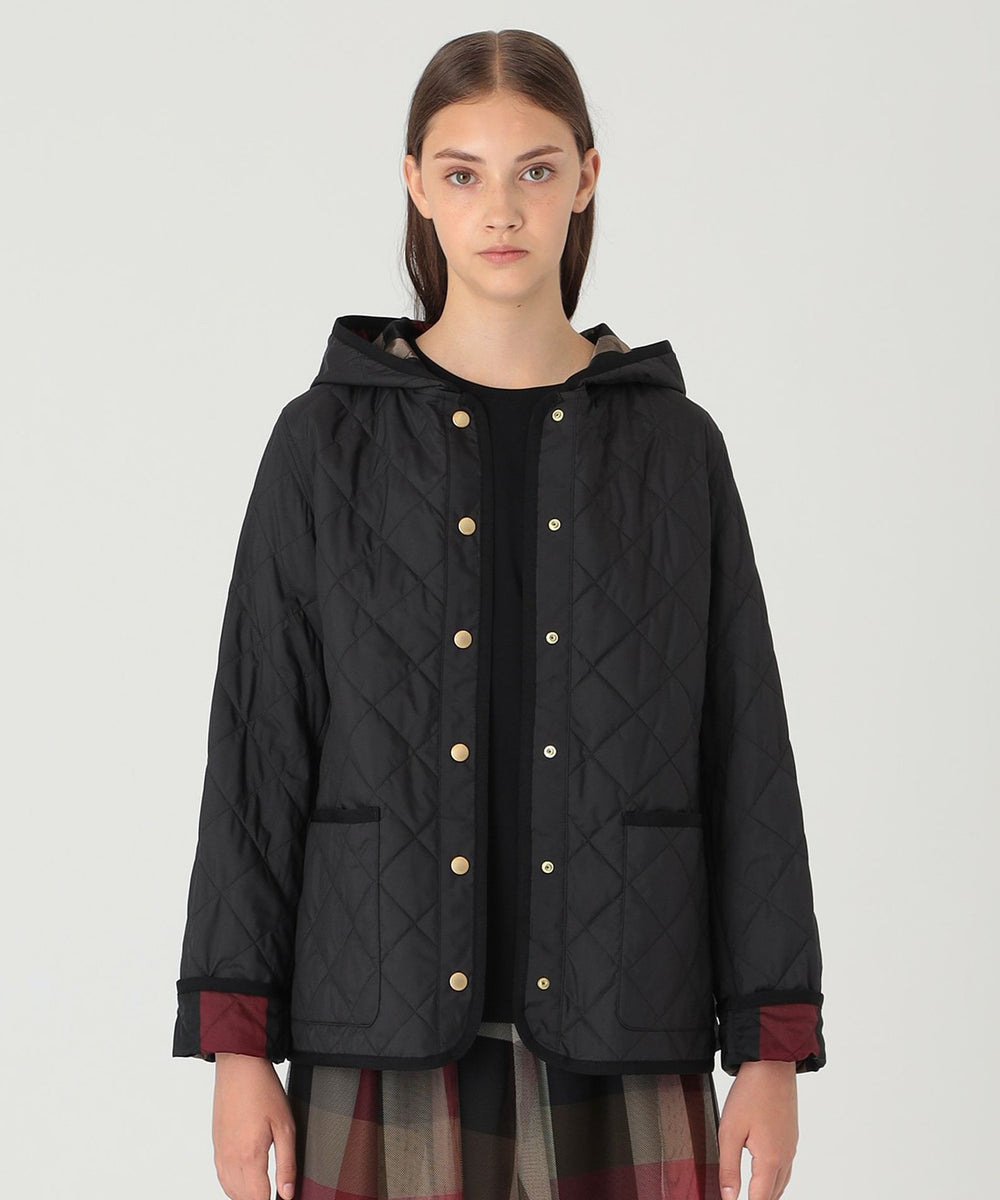 ブルーレーベルクレストブリッジ リバーシブルキルティングジャケット 一部店舗限定】クレストブリッジチェックキルティングショートコート