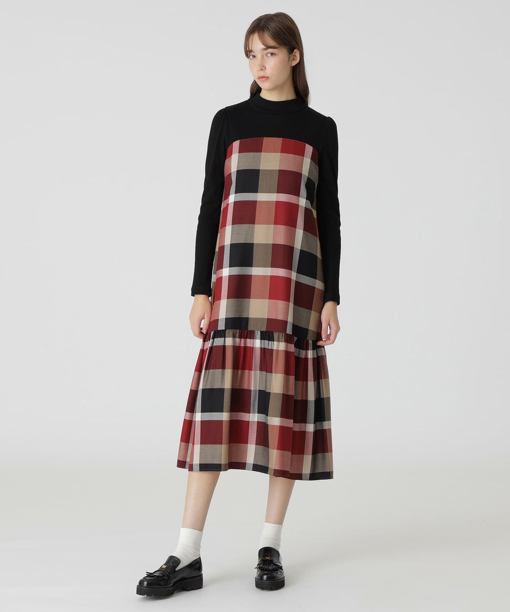 一部店舗限定】クレストブリッジチェックエアリーツイルテレココンビ