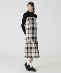 一部店舗限定】クレストブリッジチェックエアリーツイルテレココンビ