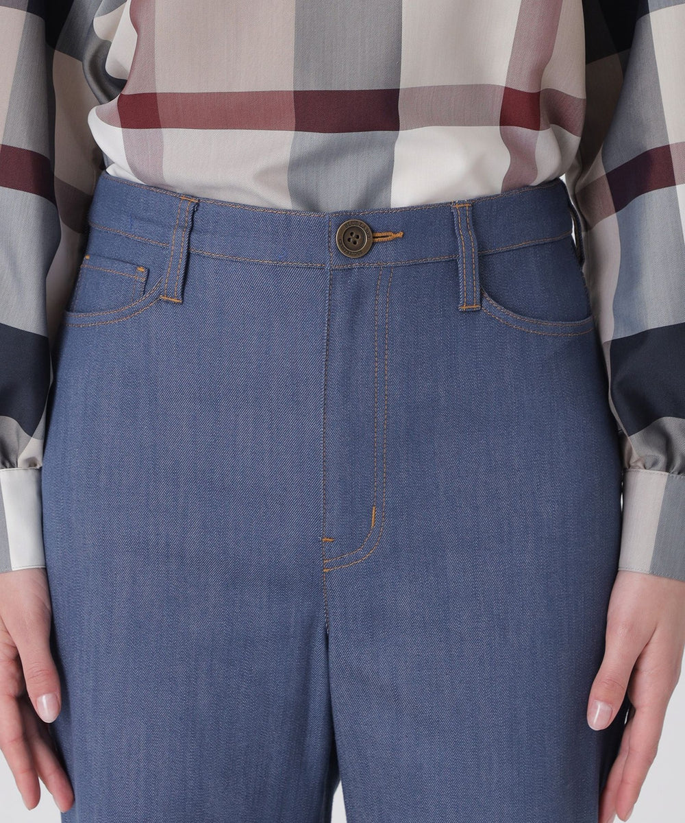 一部店舗限定】スラブシャンブレーワイドパンツ（パンツ）｜BLUE LABEL