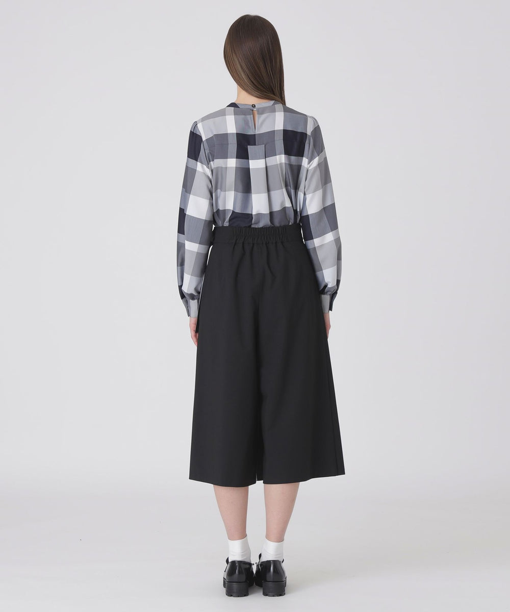 一部店舗限定】パーシャルチェックガウチョパンツ（パンツ）｜BLUE