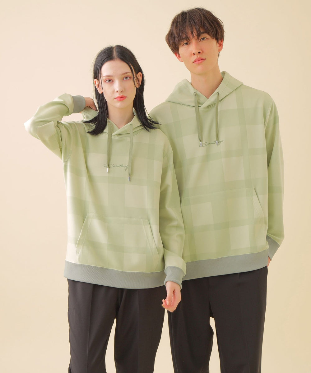 Unisex】クレストブリッジチェックダンボールニットフーディー