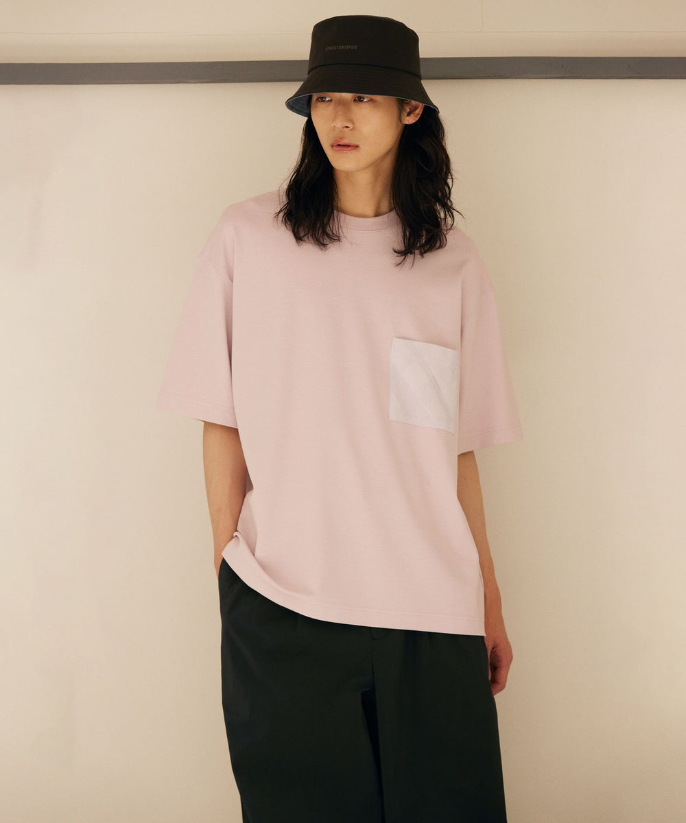 【UNISEX】トーナルチェックニットポケットTシャツ