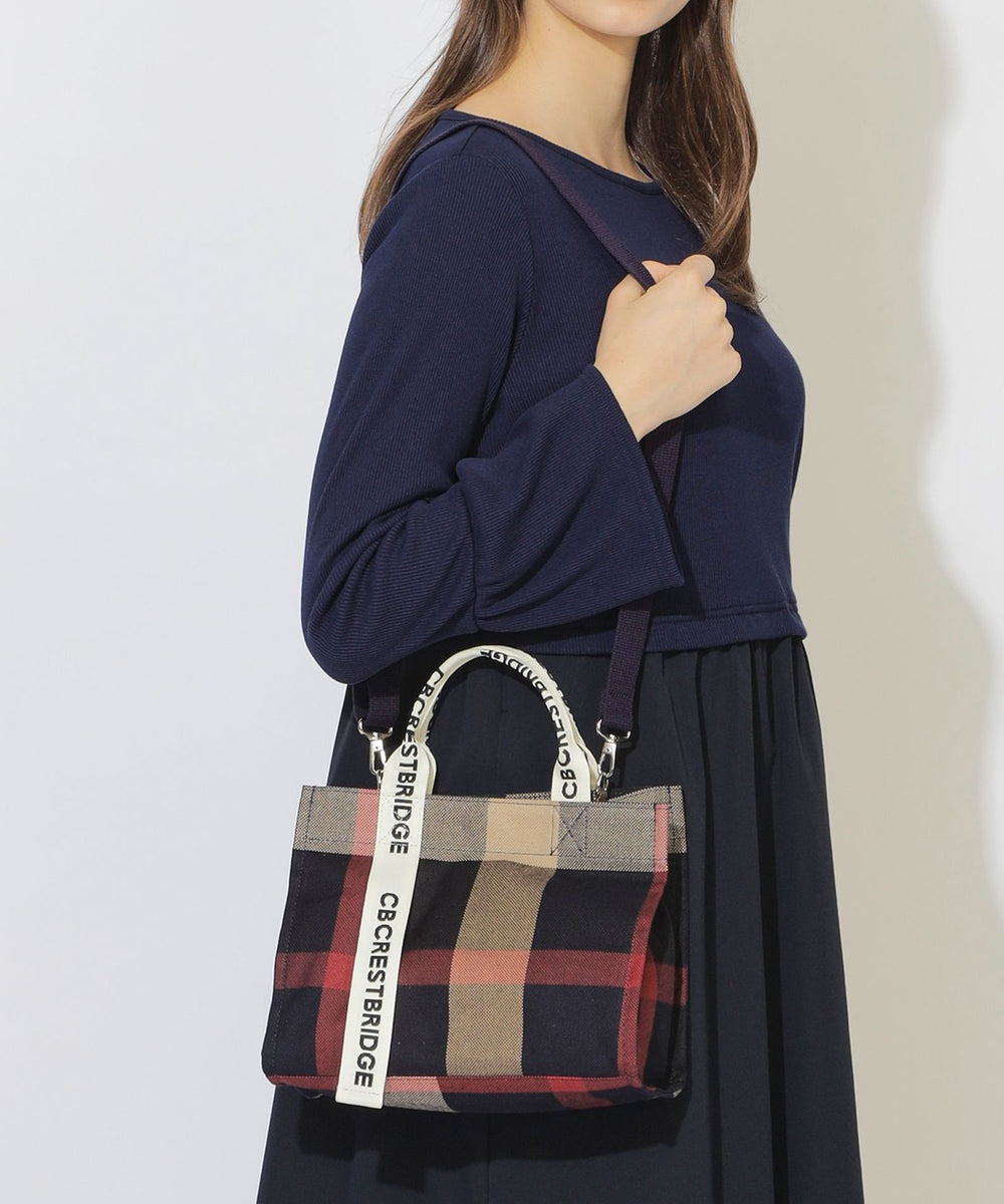 クレストブリッジチェックキャンバス2WAYショルダー