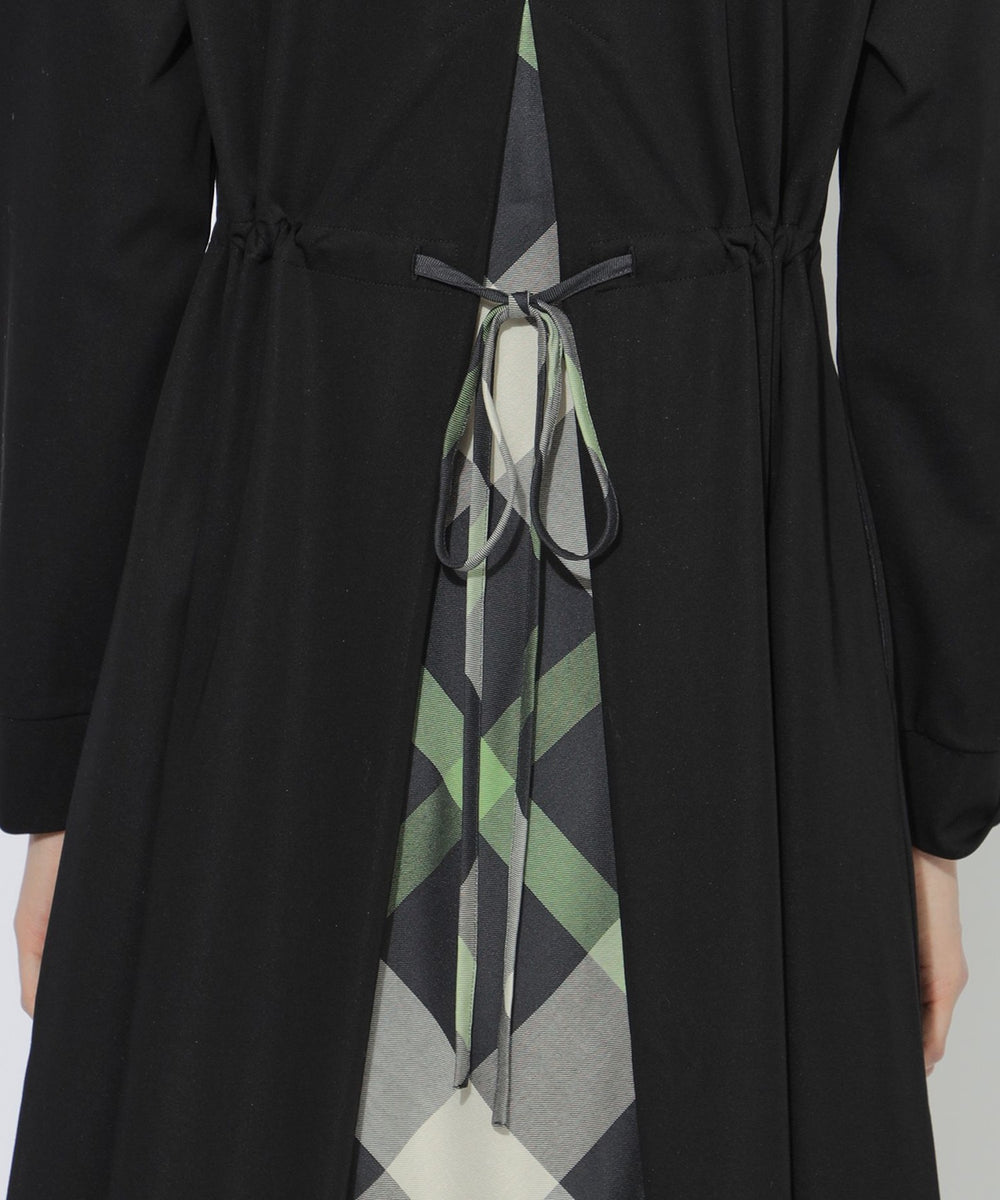 予約販売】【Meシリーズ】バックチェック切替ワンピース（ドレス）｜CB