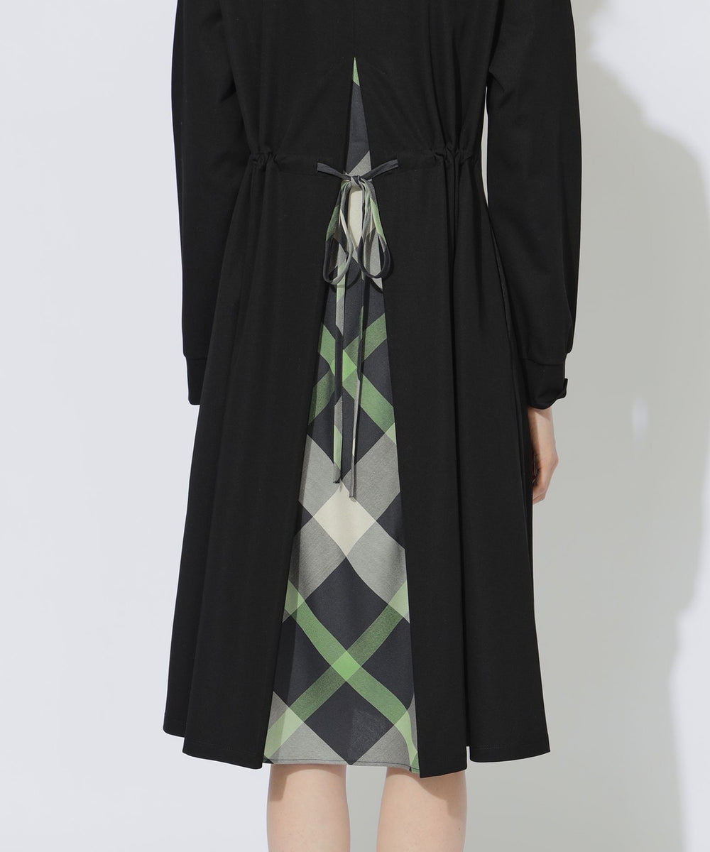 予約販売】【Meシリーズ】バックチェック切替ワンピース（ドレス）｜CB