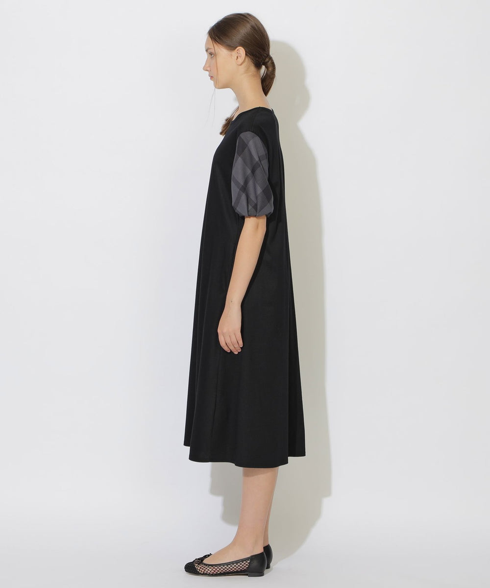M me eme チェックワンピース M me eme／Feather check flare one piece(eme10363) | 0804