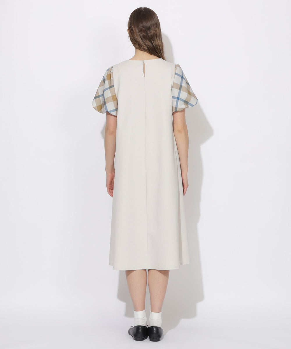 予約販売】【Meシリーズ】パフスリーブチェックワンピース（ドレス