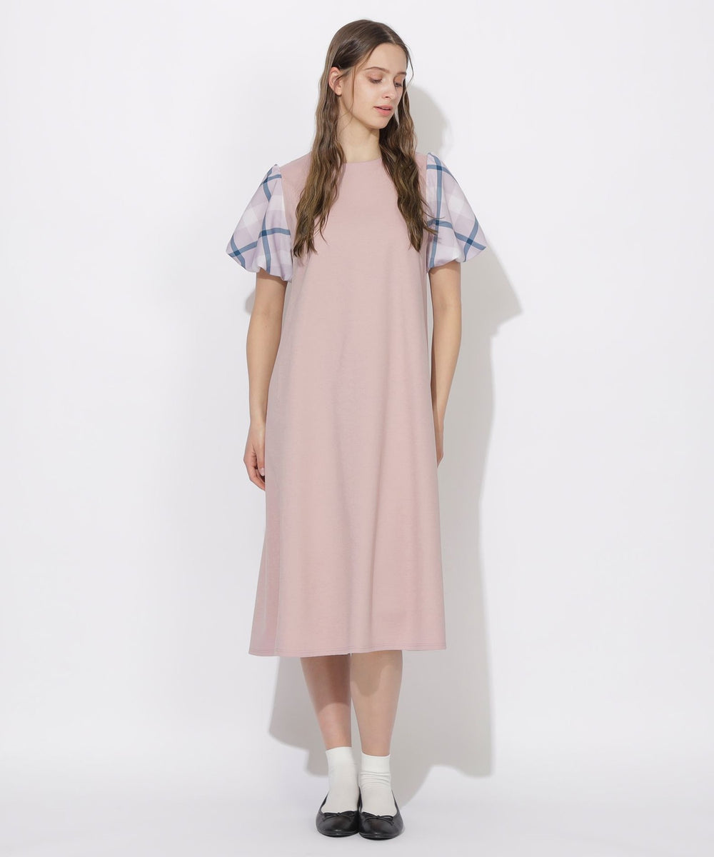 予約販売】【Meシリーズ】パフスリーブチェックワンピース（ドレス