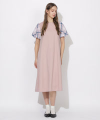 予約販売】【Meシリーズ】パフスリーブチェックワンピース（ドレス