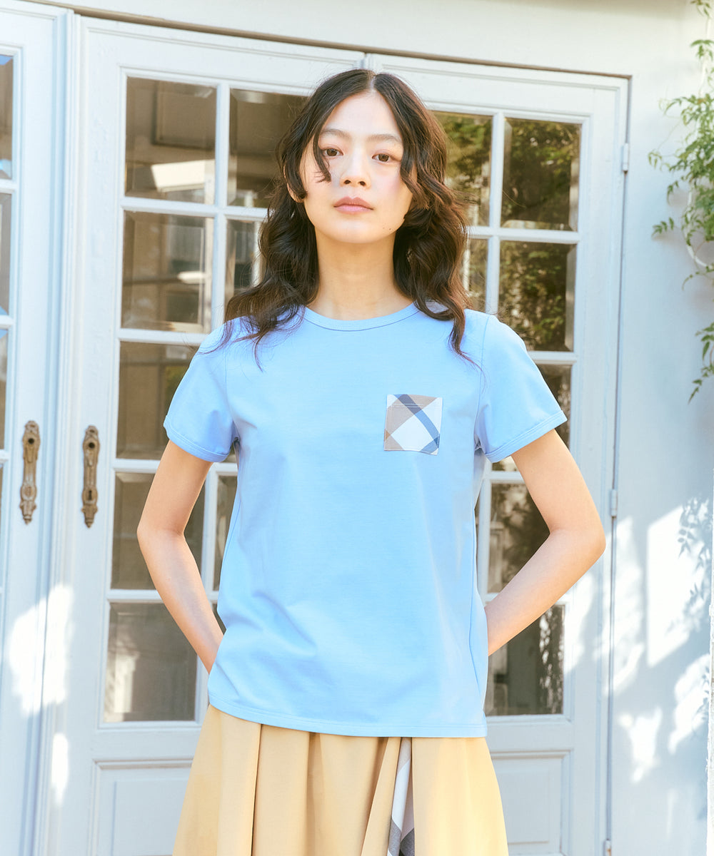 チェックポケットベイビーTシャツ