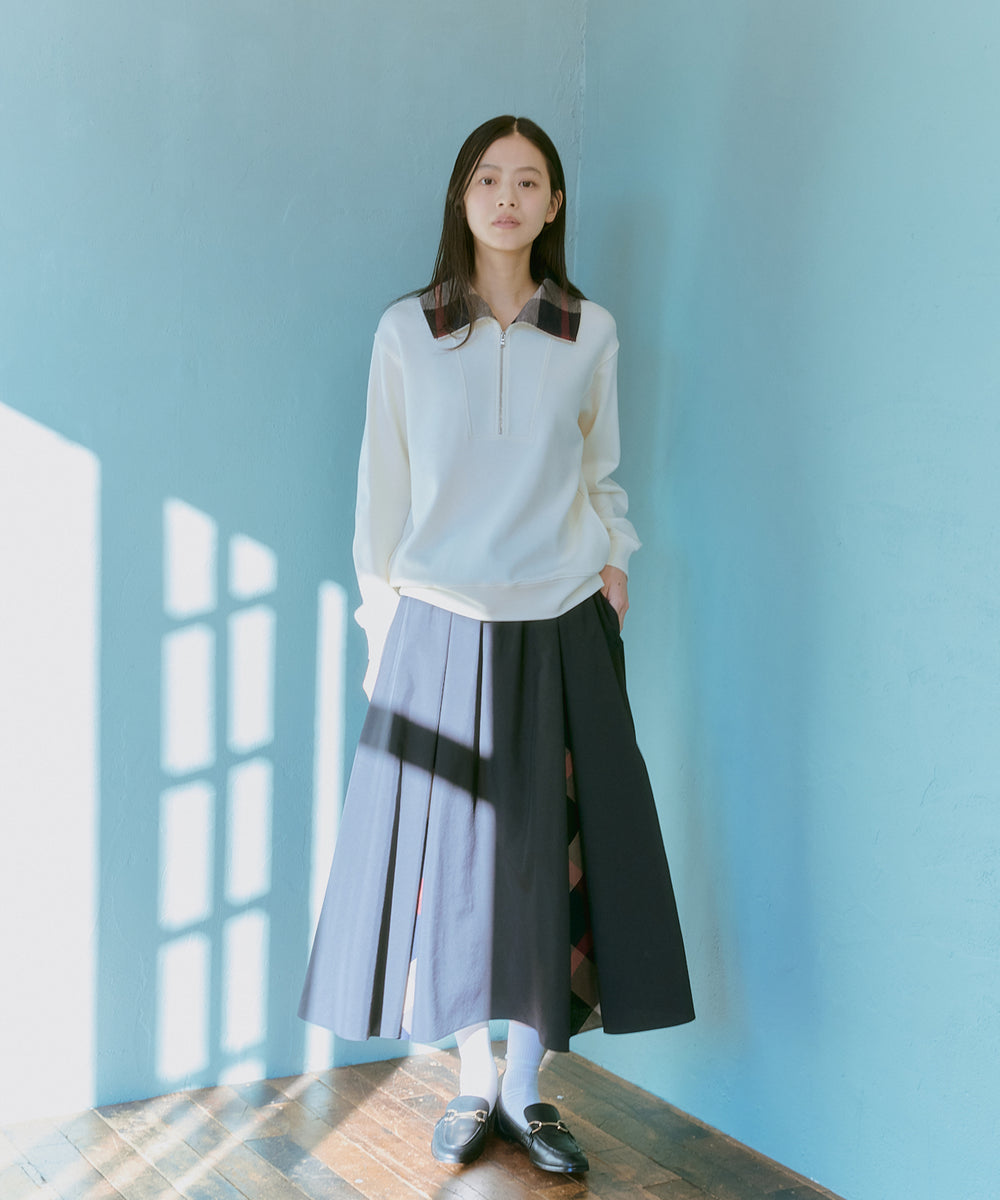 クレストブリッジチェックハーフジッププルオーバー