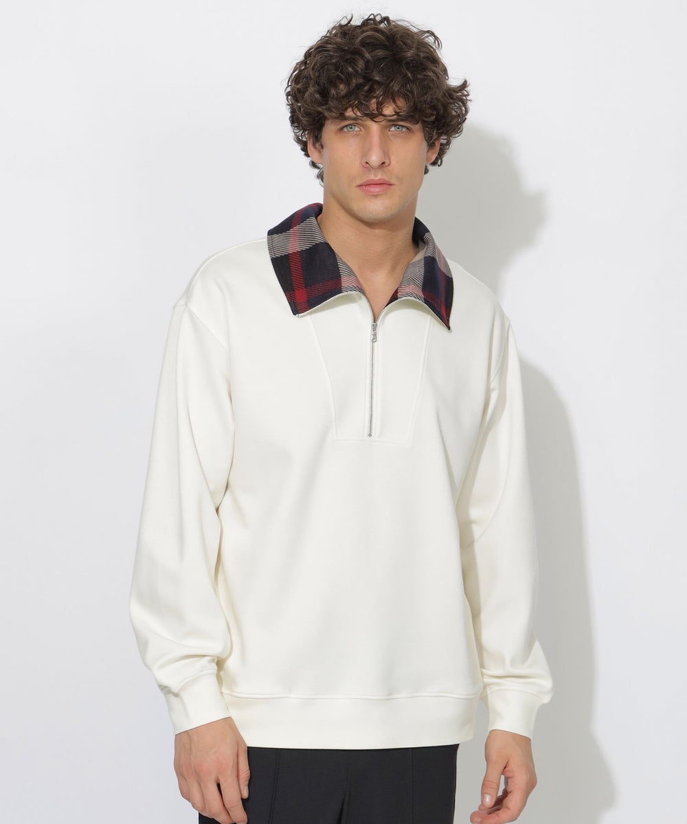 クレストブリッジチェックハーフジッププルオーバー（カットソー）｜CB