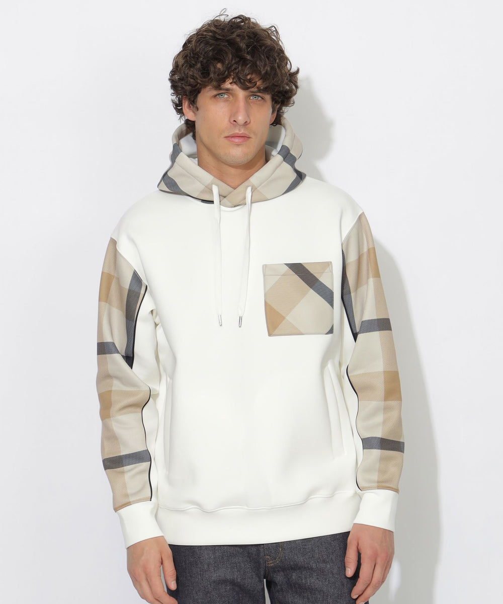 パーシャルチェック切替フーディー