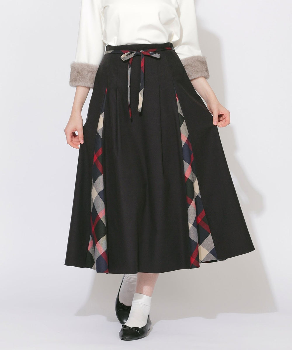 新品BLUE LABEL CRESTBRIDGEパーシャルチェックスカート 36 BLUE LABEL CRESTBRIDGE スカート パーシャルチェックスカート